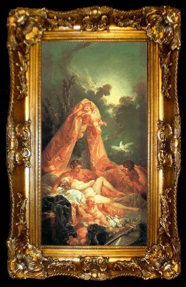 framed  Francois Boucher Mars and Venus Surprised by Vulcan, ta009-2